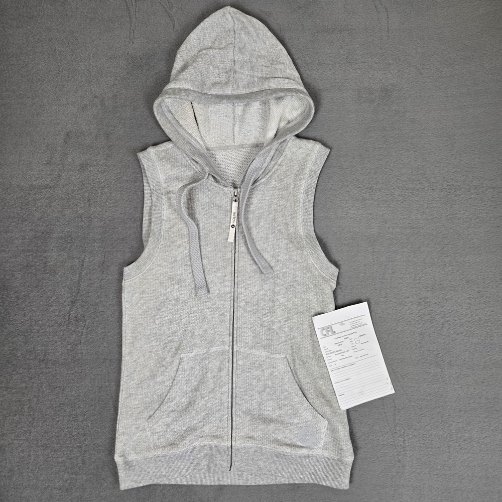 Aerie Fit Sample Vest Womens Small Heather Gray Athleisure Hoodie Full Zip